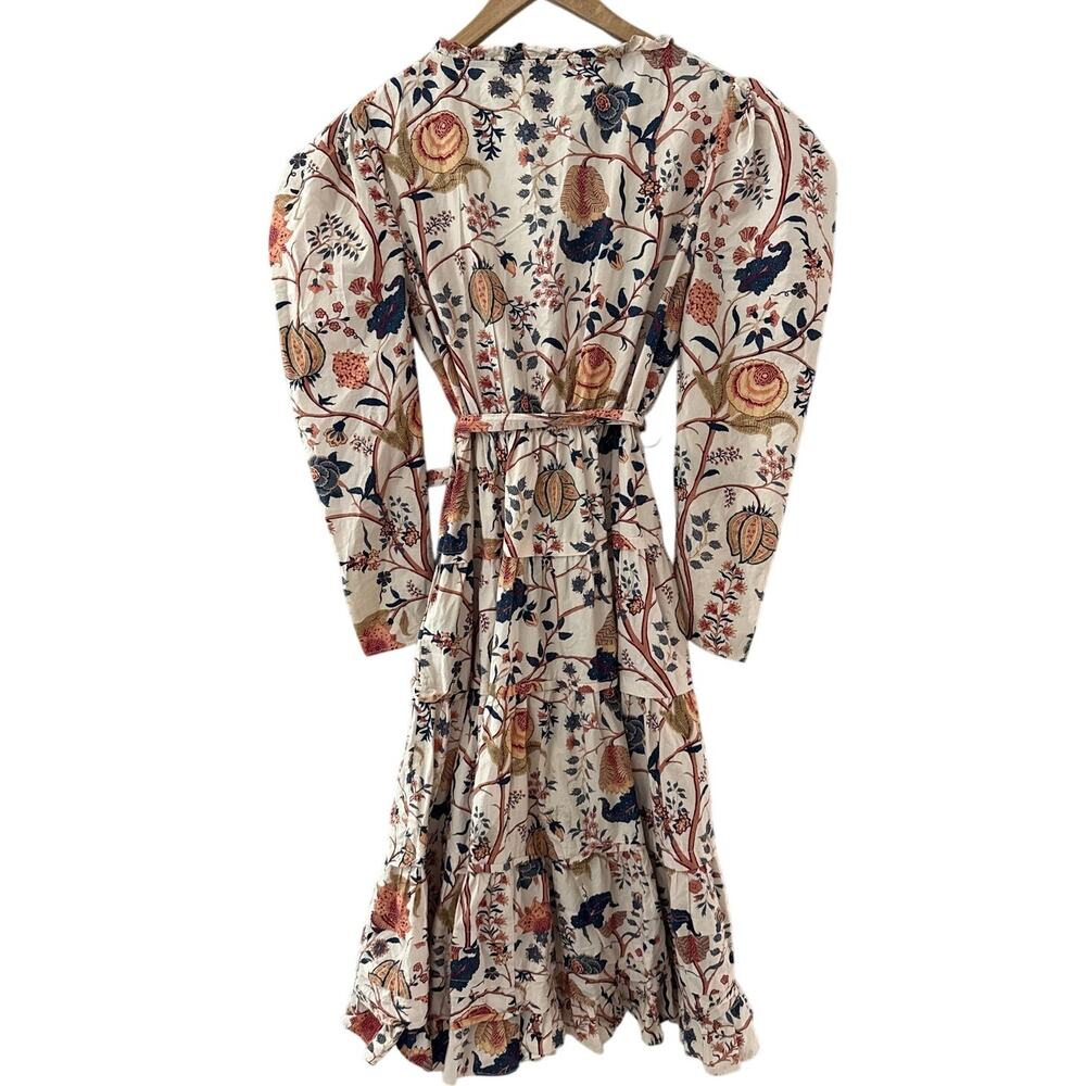 Ulla Johnson Nanette Poplin Midi Dress Daisy Tree of Life Print Size Large - Picture 6 of 12
